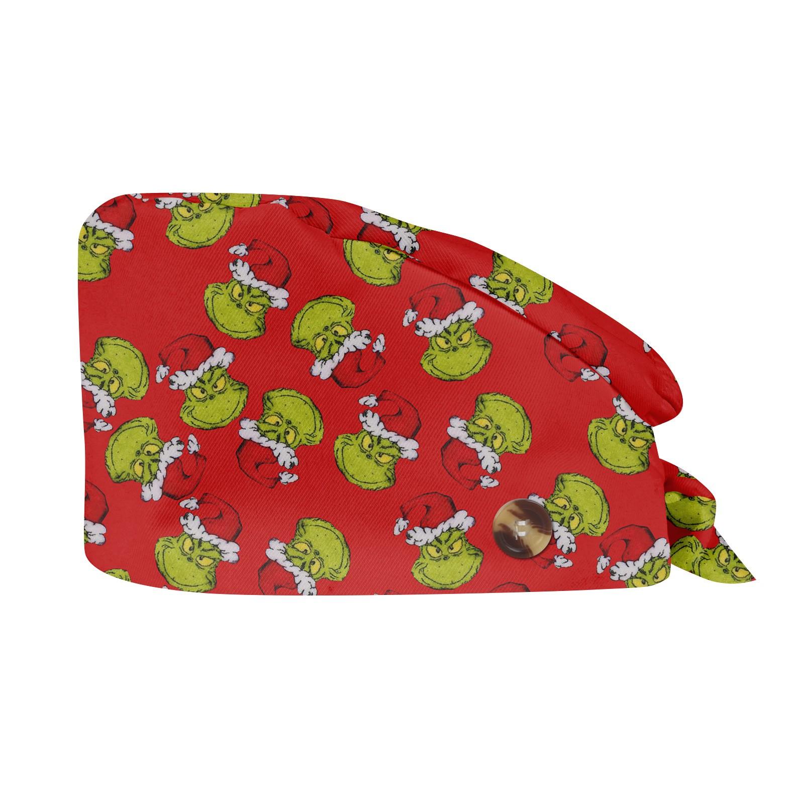 

Fashion Christmas Print Work Hat Casual Wash Hat Bag Cap