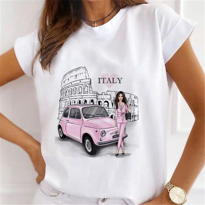 Explosive Sunflower Flower Base Casual White Shortsleeved Womens Tshirt Oversized T Shirt Harajuku Tops