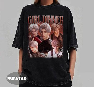 T-shirt Graphique Vintage Années 90, Girl Dinner Sylus Amour et Espace Profond, Unisexe
