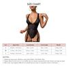 One Piece Strip Bodysuit Deep V Neck Triangle Cup High Waist Thong Sheer Sleepwear Black M