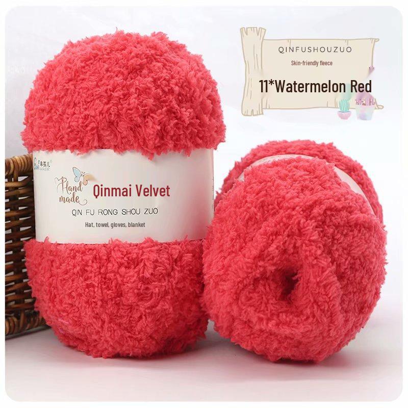 50g Fluffy Coral Velvet Yarn: Skin-Friendly, 3-Strand for DIY Knitting, Hand-Knitted Scarves & Crafts