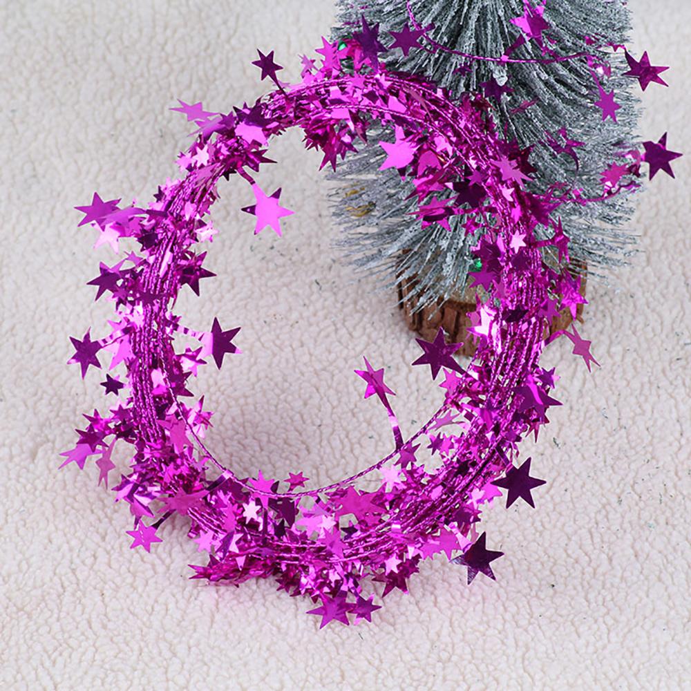 

7.5m/8.2Yard Christmas Tree Decor Gold Silver Red Sparkly Star Wire Christmas Decorations Xmas Home Party Birthday Party Wedding 7.5m розы красного