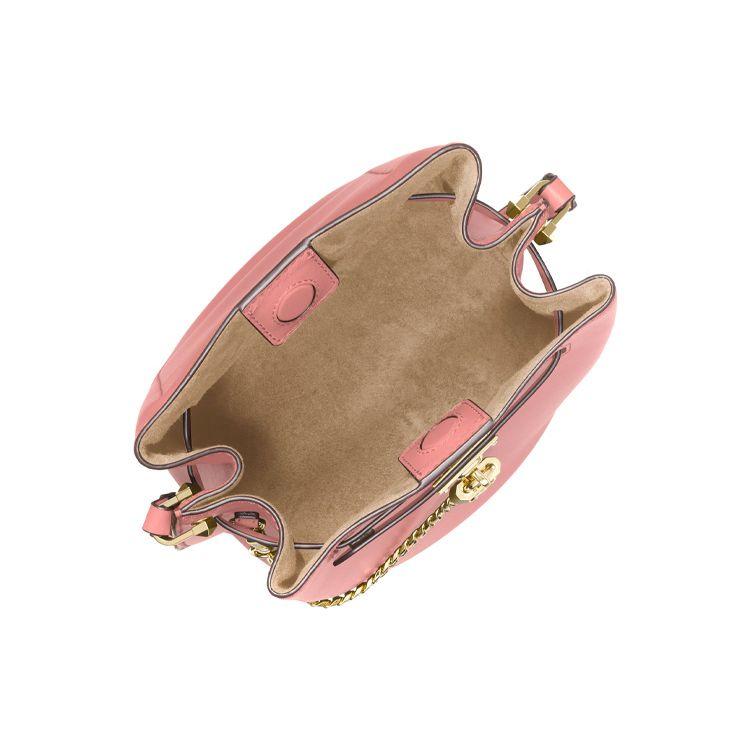 Michael Kors Hamilton Legacy Classic Solid Color Chain Commuter Fashion Lace-Up Leather Bucket Bag Women Bags Rose-Pink 30S2L9HM6L-622