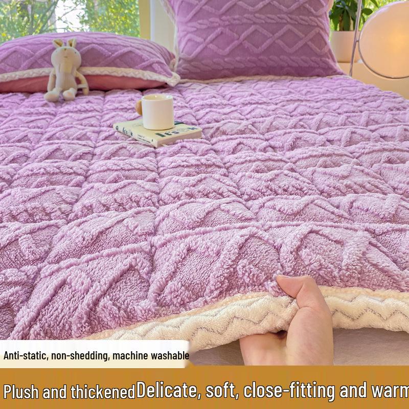 Winter Velvet Taffeta Mattress Topper - Thickened Milk Velvet Pad for Single Beds