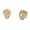 Les Trésors De Lily [K6651] - Gold Plated 'Skull' Earrings White Gold - 7x10 Mm