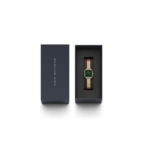 [Official Shop/Authentic Import/2-Year Warranty] Daniel Wellington DW Women's Quadro Studio 22x22 RG Green Watch, Vintage Square Design, Stylish and C