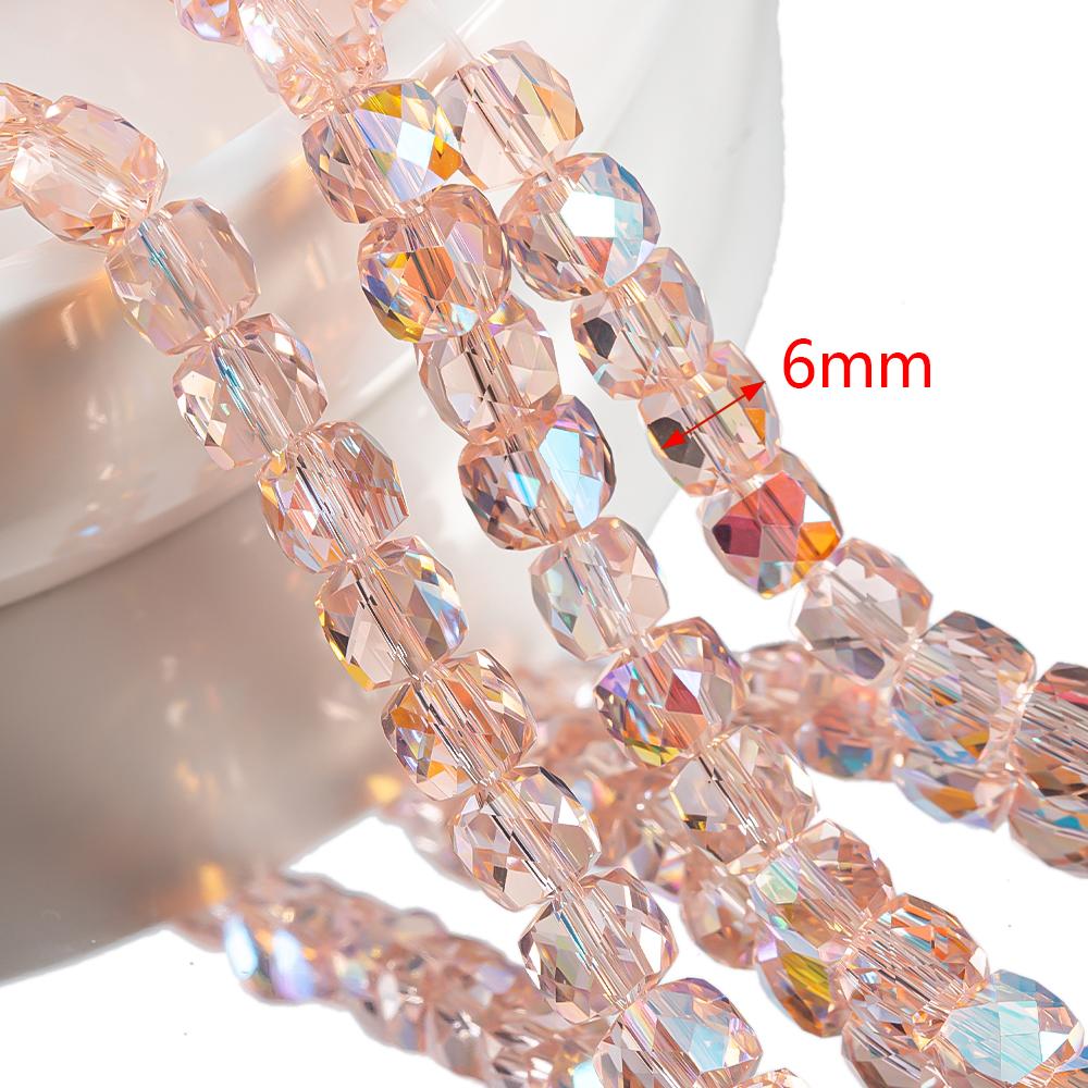 75-120pcs Glass Square Bead Crystal Rondelle Austria Faceted Loose Spacer Round Beads for Jewelry Making DIY Necklaces Bracelet