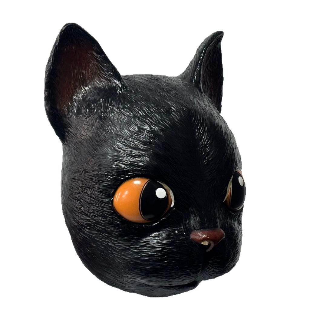 Black Cat Latex Headgear The Fantastic Voyage of the Film Cat Animal mask headgear, Halloween prop