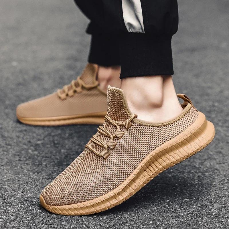 2025 Men Running Sneakers Lightweight Half Sport Shoes Classical Mesh Breathable Casual Shoes Moccasins Sneakers