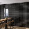 Adhesive Wallpaper for Wall Sticker Paper 40cm Decorative Walls Paper Black Grid Refurbish Waterproof and Moisture-proof Kitchen