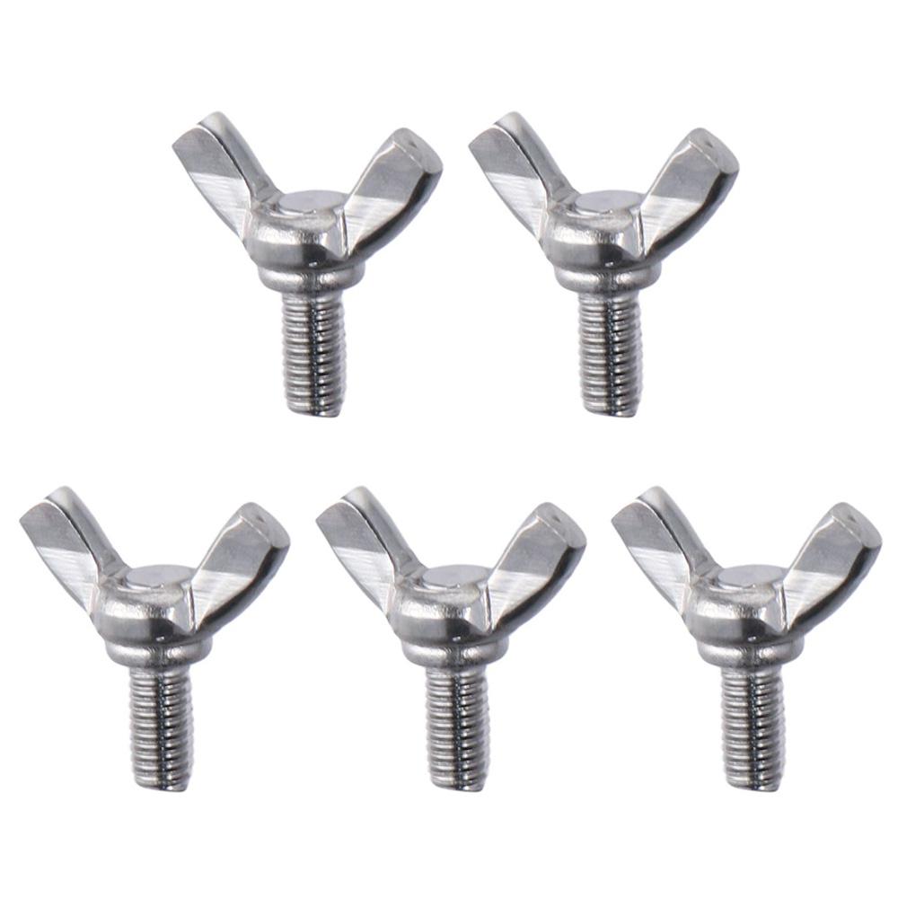 5PCS Metric Bolts M5x10mm Machine Screw 304 Stainless Steel Silver Tone Wing Bolts Thumb Screws