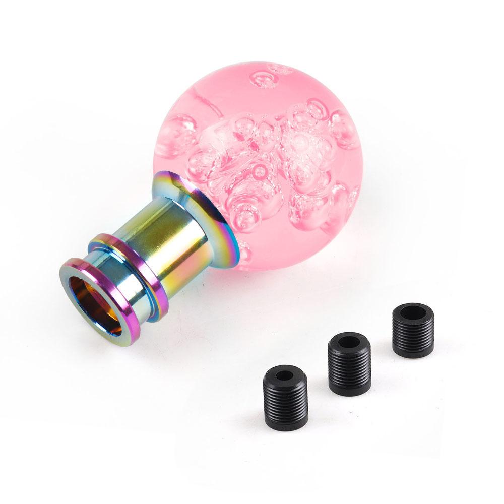 

Universal Manual Pink Lever Change Knob Transparent Crystal Acrylic Gear Shifter Head Car Acrylic Shift Knob with Adapter розовый