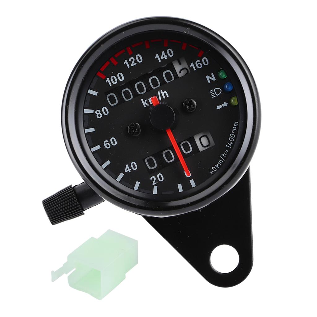 Motorcycle Odometer Speedometer Dual Reading Signal KMCelsiusH Black
