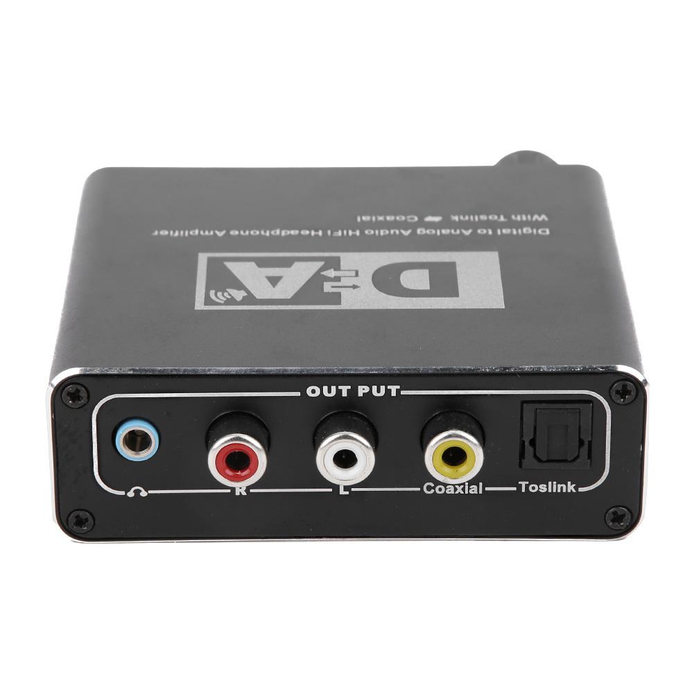 Portable Audio Converter Digital Coaxial Optical Fiber to Analog R/L Signal Converter 3.5mm Jack