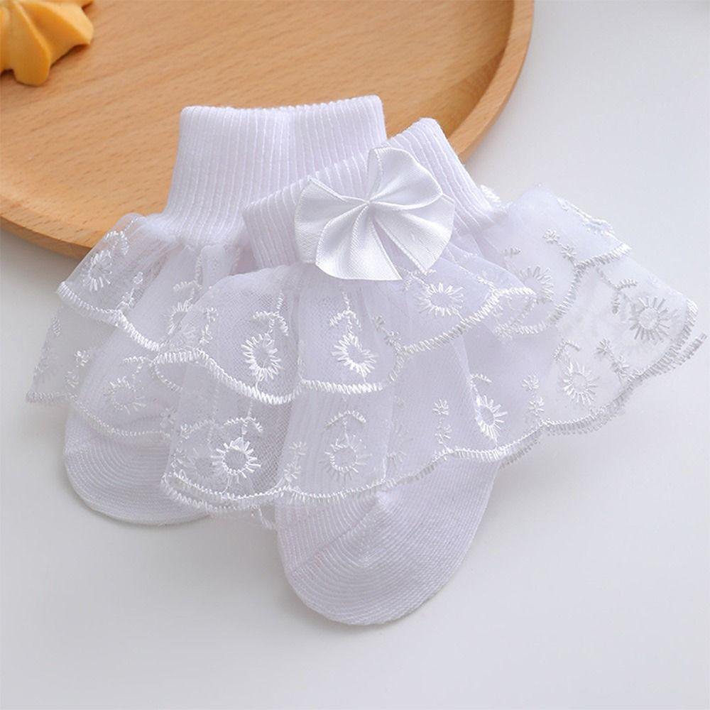 Thin Toddler Ruffle Ankle Socks Super Soft Princess Dress Socks Cute Baby Girls Lace Socks
