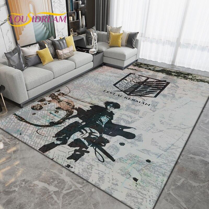 Anime Cartoon Attack On Titan Area Rug Large,Carpet Rug for Living Room Bedroom,Kitchen Bathroom Doormat Non-slip Floor Mat Gift