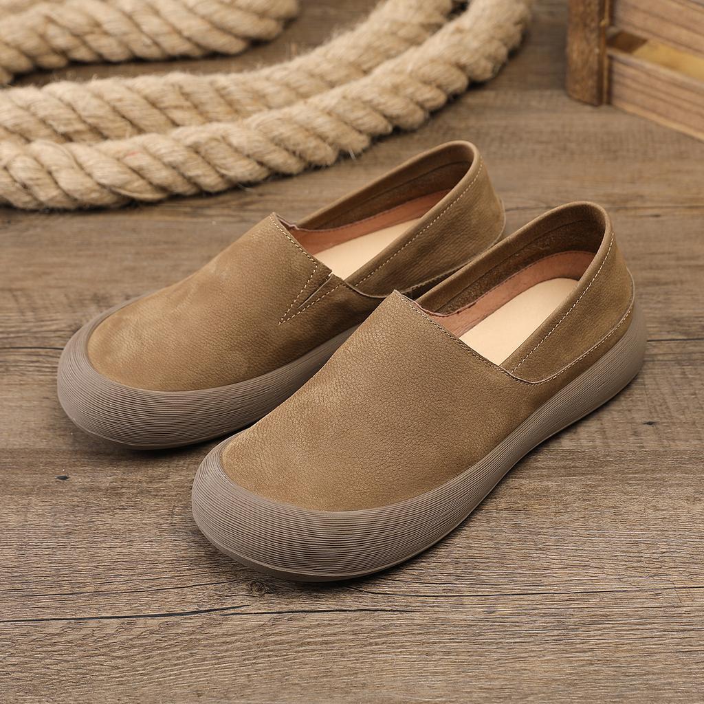 Men's Shoes Cowhide Leather Platform Casual Shoes Men Leather Original Designer Loafers Men