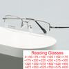 Metal Anti Blue Light Reading Glasses Men Small Square Ultra Thin Half Frame Presbyopic Eyewear for Male