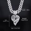 European and American Fashion Diamond-encrusted Hollow Peach Heart Alloy Pendant, Men and Women Cool Hip-hop Rap Cuban Necklace