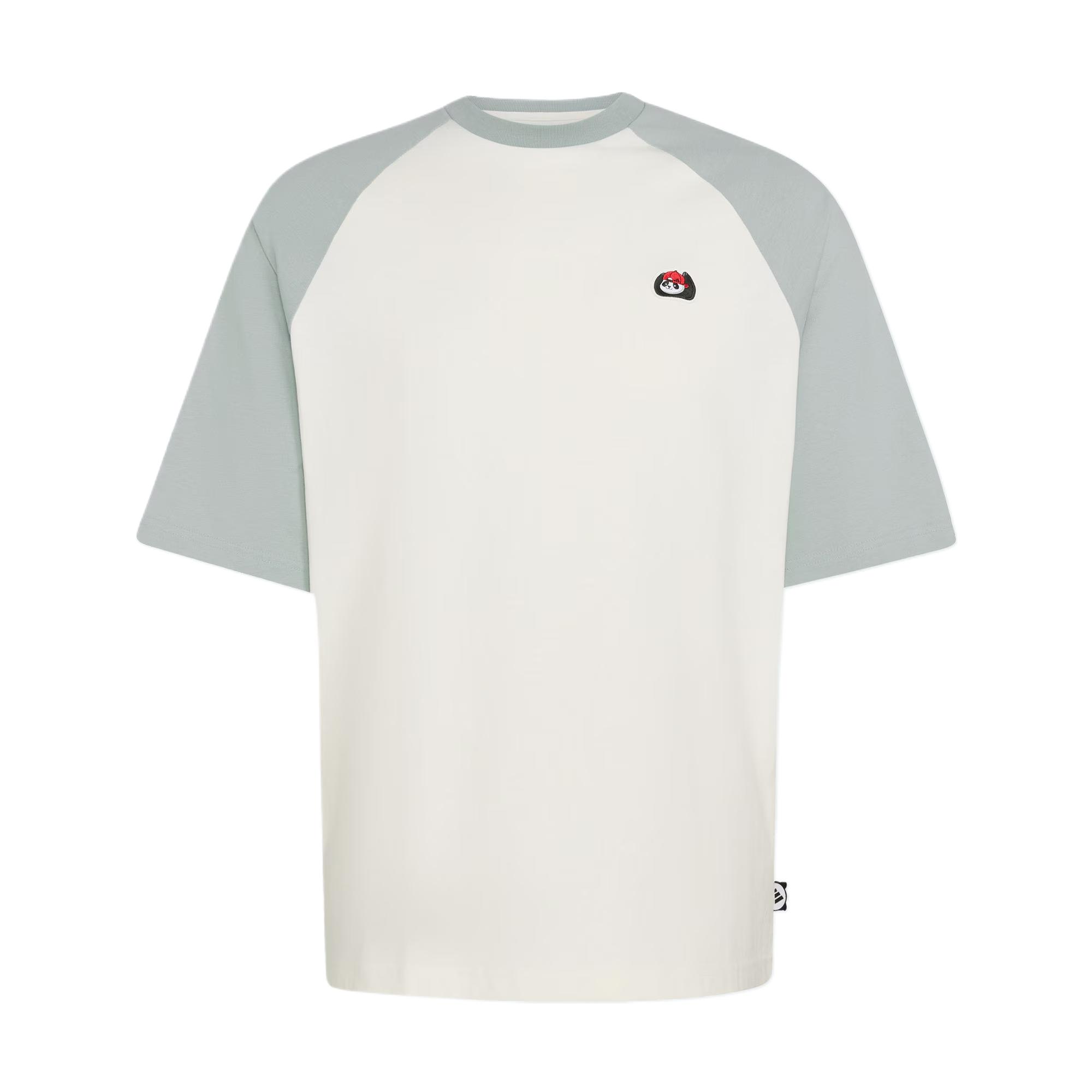 Adidas Panda Chill Patch Color Block Raglan Sleeve Soft T-Shirt Men tops KB4856 S