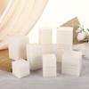 Classic European Ivory White Large Square Candle Odorless Romantic Wedding Hotel Decorative Column Wax