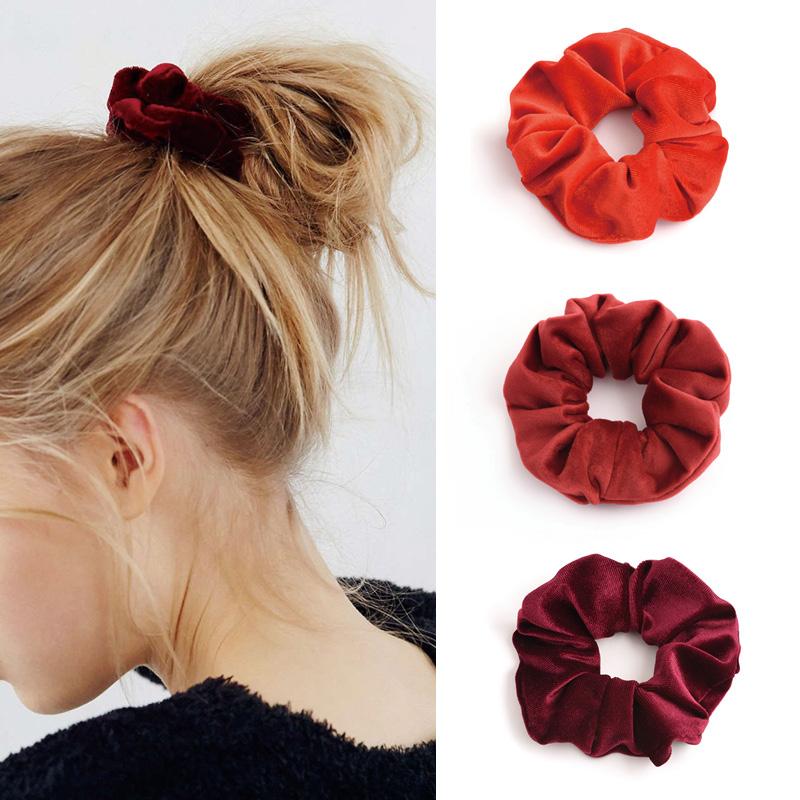 Classic All-match Velvet Scrunchies Women Girls Elastic Hair Rubber Bands Accessories Tie Hair Ring Rope Lady Headdress Headwear