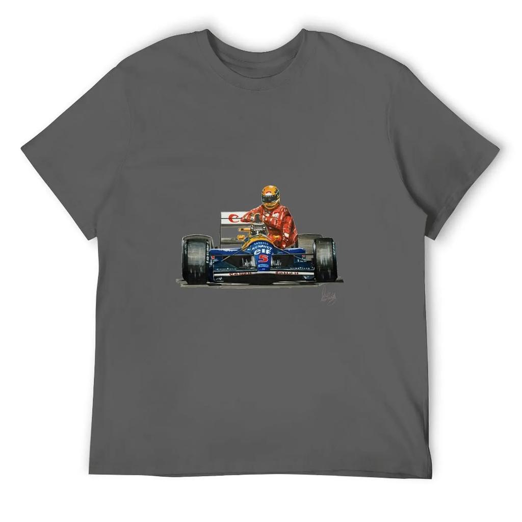 Oversized Short-Sleeve T-Shirt Featuring a Vintage Watercolor-Style Illustration of a Number 5 Williams-Renault F1 Car
