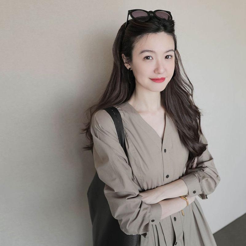 Elegant Retro Long Skirt - Autumn French Tea Break Dress