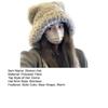 Women Hat Bear Shape Solid Color Winter Knitted Hat with Lace-up Cold Weather Thick Warm Plush Headwear