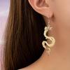 A set of personalized long-ear Spice Girl stud earrings zinc alloy Chinese dragon earrings