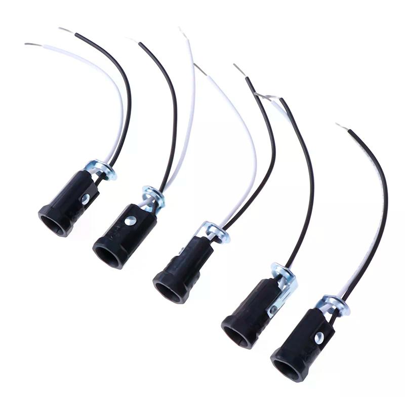 5 Pezzi Base per Candela Lampada E12 Portalampada USA Prese Luci Senza Interruttore Con Cavo da 15CM