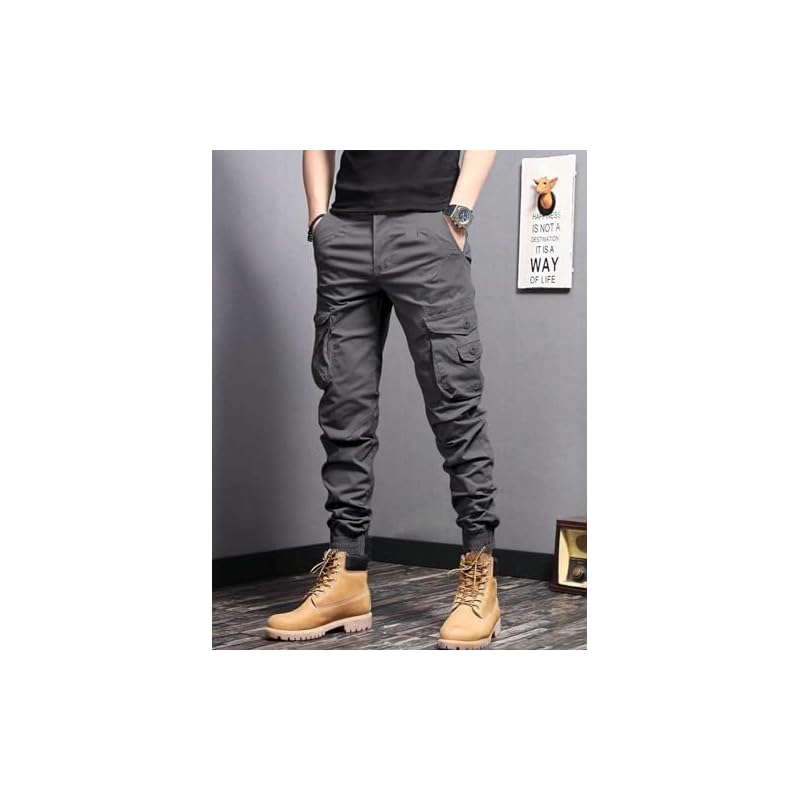 Lymio Men Cargo || Men Cargo Pants || Men Cargo Pants Cotton || Cargos for Men (Cargo-09-12) (M, Grey) 2XL серый