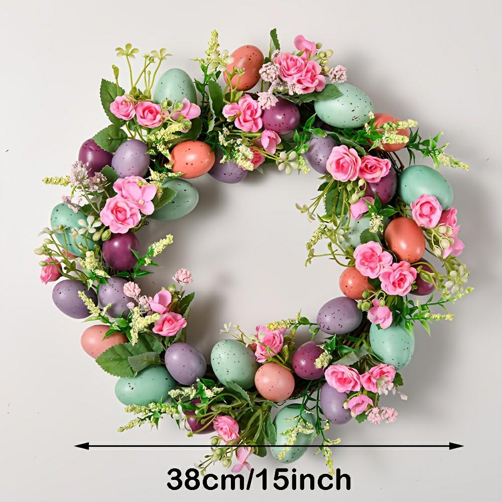 Easter Wreath Simulation Egg Wreath Easter Bunny Vine Wreaths Simulation Flower Wreaths Door Hanging Decoration Home Decor