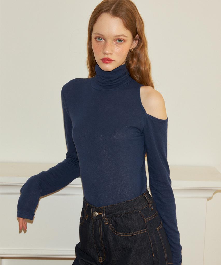 SALON DE YOHN Cut Out High Neck T_ 5 Colors