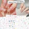 Douyin Xiaohongshu Girly Heart Bow Nail Stickers - DIY Tearable Color Painting Nail Decals