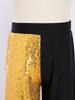 Girls Sequins Patchwork Pants Elastic Waist Color Block Dance Trousers Hip Hop Jazz Outfit