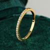S925 Sterling Silver Eternity Band Ring - Round D Color VVS Moissanite Inlaid Gold Plated Fine Jewelry for Women Gift