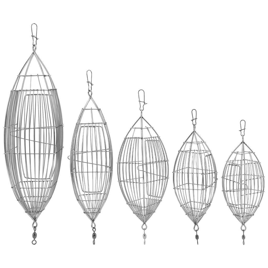 Fishing Bait Cage Stainless Steel Lure Cage Carp Fishing Trap Basket Feeder Holder for Shrimp Crab F