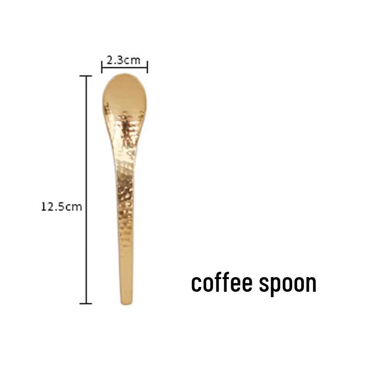 

Hammered Gold 304 Stainless Steel Coffee & Dessert Spoon Set
