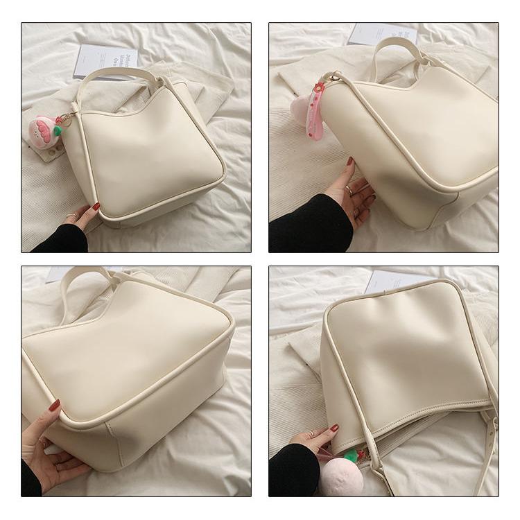 Women's Handbag Student Class Large-capacity Bag Solid Color Tote Bag Handheld Commuter Bag Underarm Bag