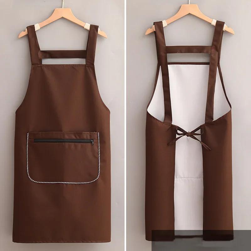 Waterproof Oil Cooking Apron Chef Aprons For Women Men Kitchen Apron With Front Pocket Dishwashing Cleaning Accessories Aprons