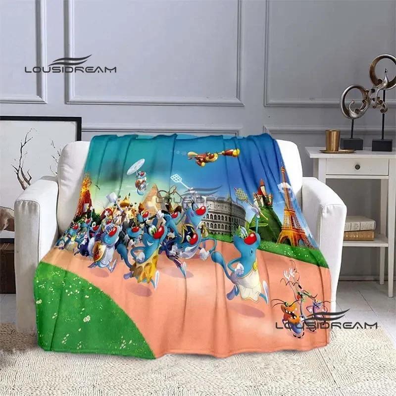 

Oggy et les cafards Cute Blanket Classic Cartoon Throw Blanket Birthday Christmas Gift Bedroom Sofa Travel Camping Warm Blanket 80x120cm(31x47inch)