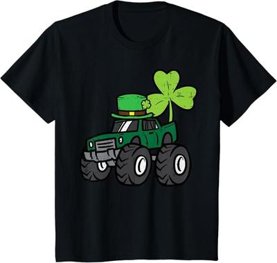 Kinder St. Patrick's Day Monster Truck Saint Pattys Irisches Kleinkind Jungen T-Shirt