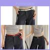 Minimalist White Pu Leather Belt For Women With Metal Pin Buckle For Casual Wear