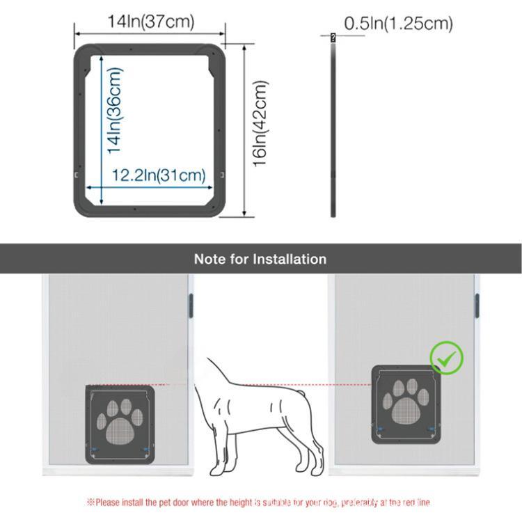 Paw Print Small Pet Screen Door - Anti-Bite for Cats and Dogs