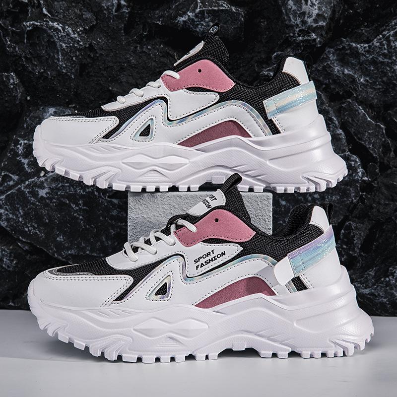Spring and Autumn Casual Sports Daddy Shoes Low-top Single Shoes Flat-bottomed Muffin Thick-soled Lightweight Wear-resistant Non-slip