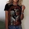 Summer Round Neck 3D Skull Print Top Fashionable Casual Short Sleeved Women's T-shirts