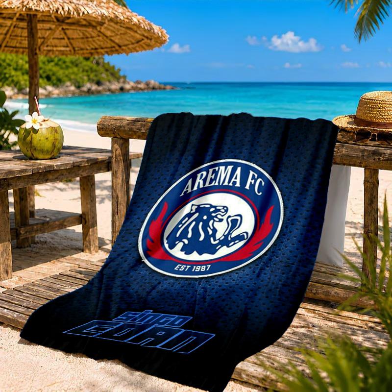 Arema Football club Printed Microfiber Beach Towel, Soft And Absorbent, Quick-Dry, Ideal for Summer Travel, Beach Essential, Swimming Pool