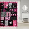 Manfei Kids Dance Shower Curtains Ballet Dance Theme Waterproof Bath Curtains with 12 Hooks Suits for Bathtub, Ballet Princess Dancer Bathroom