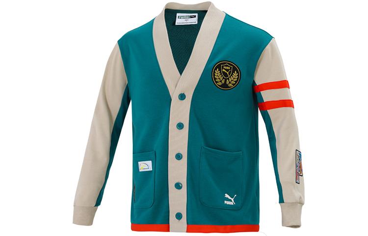 PUMA Knitwear Unisex Green V Neck Moderate Cardigan 537004-90 XL